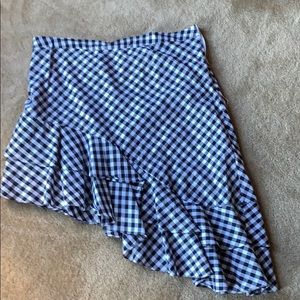 Gingham asymmetrical skirt